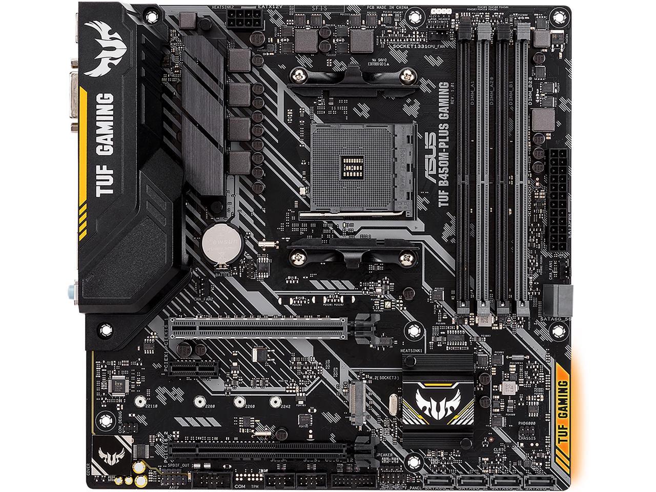 ASUS TUF B450M-PLUS GAMING AM4 AMD B450 SATA 6Gb/s Micro ATX AMD Motherboard