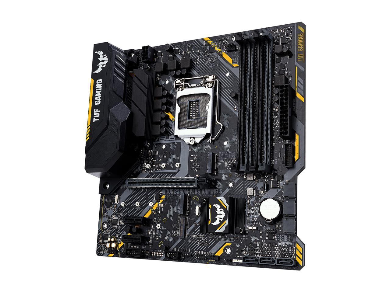 ASUS TUF B360M-PLUS GAMING S LGA 1151 (300 Series) Intel B360 HDMI SATA 6Gb/s USB 3.1 Micro ATX AMD Motherboard
