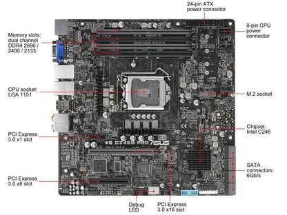 ASUS WS C246M PRO uATX Server Motherboard LGA 1151 Intel C246 Chipset