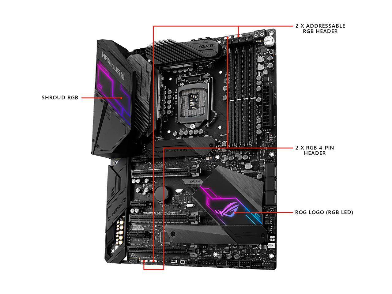 ASUS ROG Maximus XI Hero (Wi-Fi) Z390 Gaming Motherboard LGA1151 (Intel 8th and 9th Gen) ATX DDR4 DP HDMI M.2 USB 3.1 Gen2 Onboard 802.11 ac