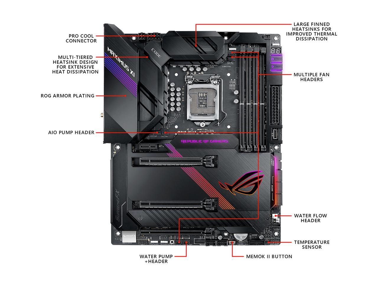 ASUS ROG Maximus XI Code Z390 Gaming Motherboard LGA1151 (Intel 8th and 9th Gen) ATX DDR4 HDMI M.2 USB 3.1 Gen2 Onboard 802.11 ac Wi-Fi