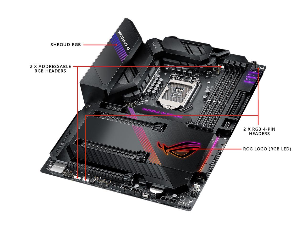 ASUS ROG Maximus XI Code Z390 Gaming Motherboard LGA1151 (Intel 8th and 9th Gen) ATX DDR4 HDMI M.2 USB 3.1 Gen2 Onboard 802.11 ac Wi-Fi