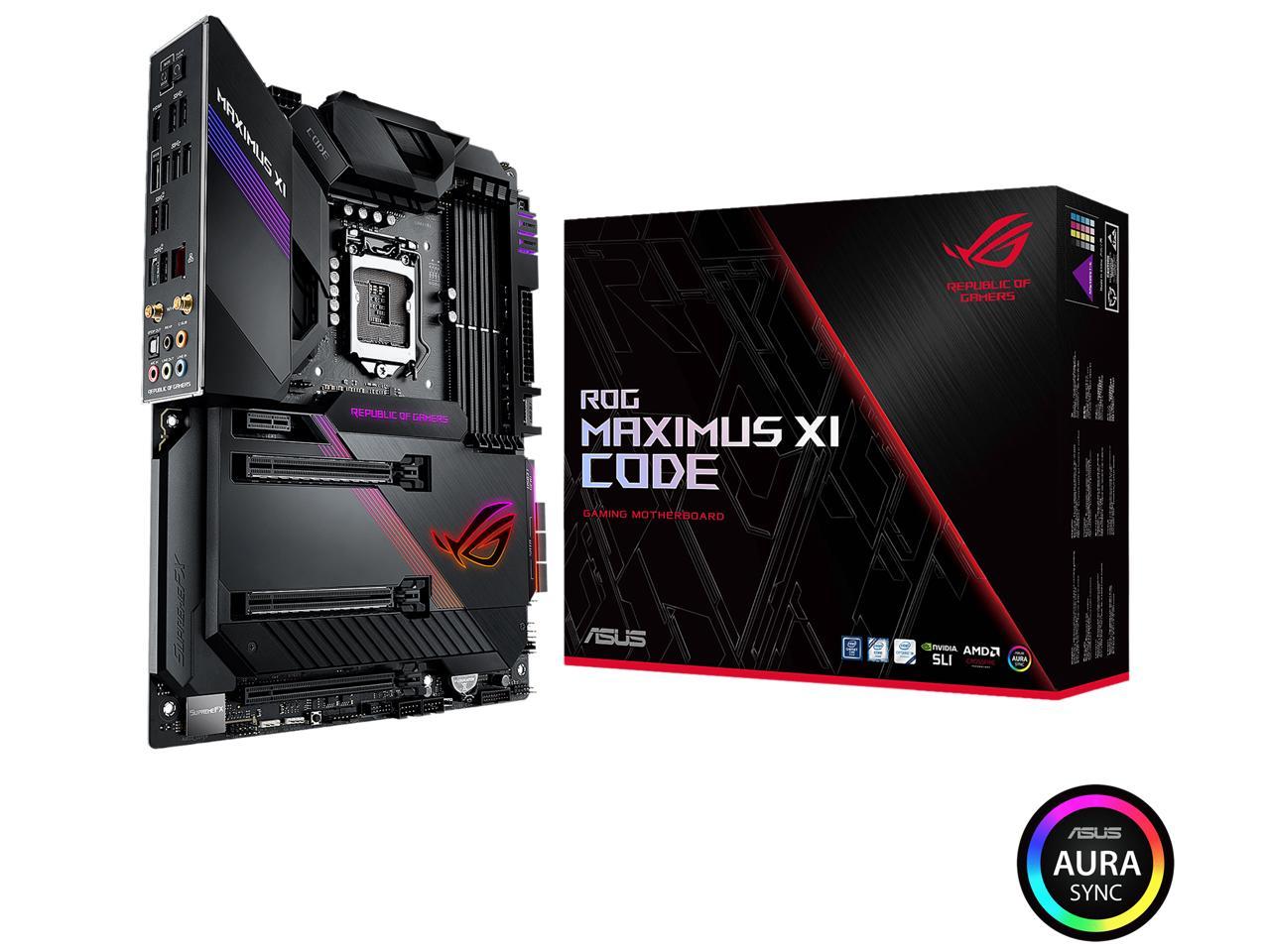 ASUS ROG Maximus XI Code Z390 Gaming Motherboard LGA1151 (Intel 8th and 9th Gen) ATX DDR4 HDMI M.2 USB 3.1 Gen2 Onboard 802.11 ac Wi-Fi