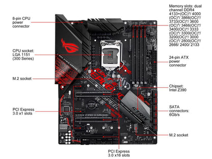 ASUS ROG Strix Z390-H Gaming Motherboard LGA1151 (Intel 8th and 9th Gen) ATX DDR4 DP HDMI M.2 USB 3.1 Gen2 Gigabit LAN