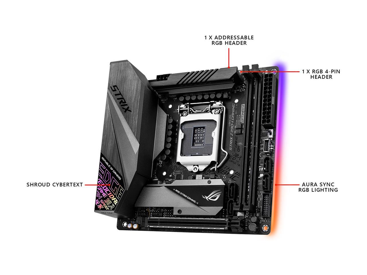 ASUS ROG Strix Z390-I Gaming Motherboard LGA1151 (Intel 8th and 9th Gen) Mini ITX (mITX) DDR4 DP HDMI M.2 USB 3.1 Gen2 Onboard 802.11 ac Wi-Fi