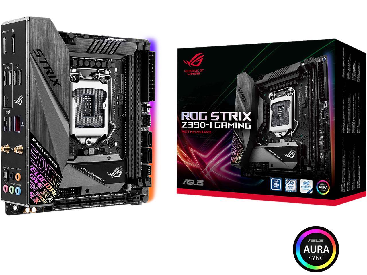 ASUS ROG Strix Z390-I Gaming Motherboard LGA1151 (Intel 8th and 9th Gen) Mini ITX (mITX) DDR4 DP HDMI M.2 USB 3.1 Gen2 Onboard 802.11 ac Wi-Fi