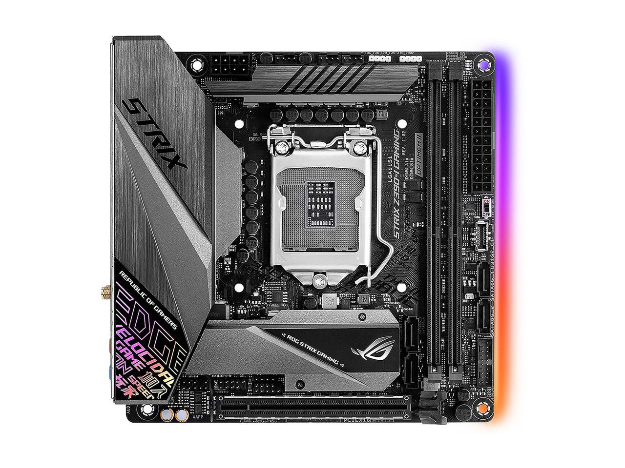ASUS ROG Strix Z390-I Gaming Motherboard LGA1151 (Intel 8th and 9th Gen) Mini ITX (mITX) DDR4 DP HDMI M.2 USB 3.1 Gen2 Onboard 802.11 ac Wi-Fi