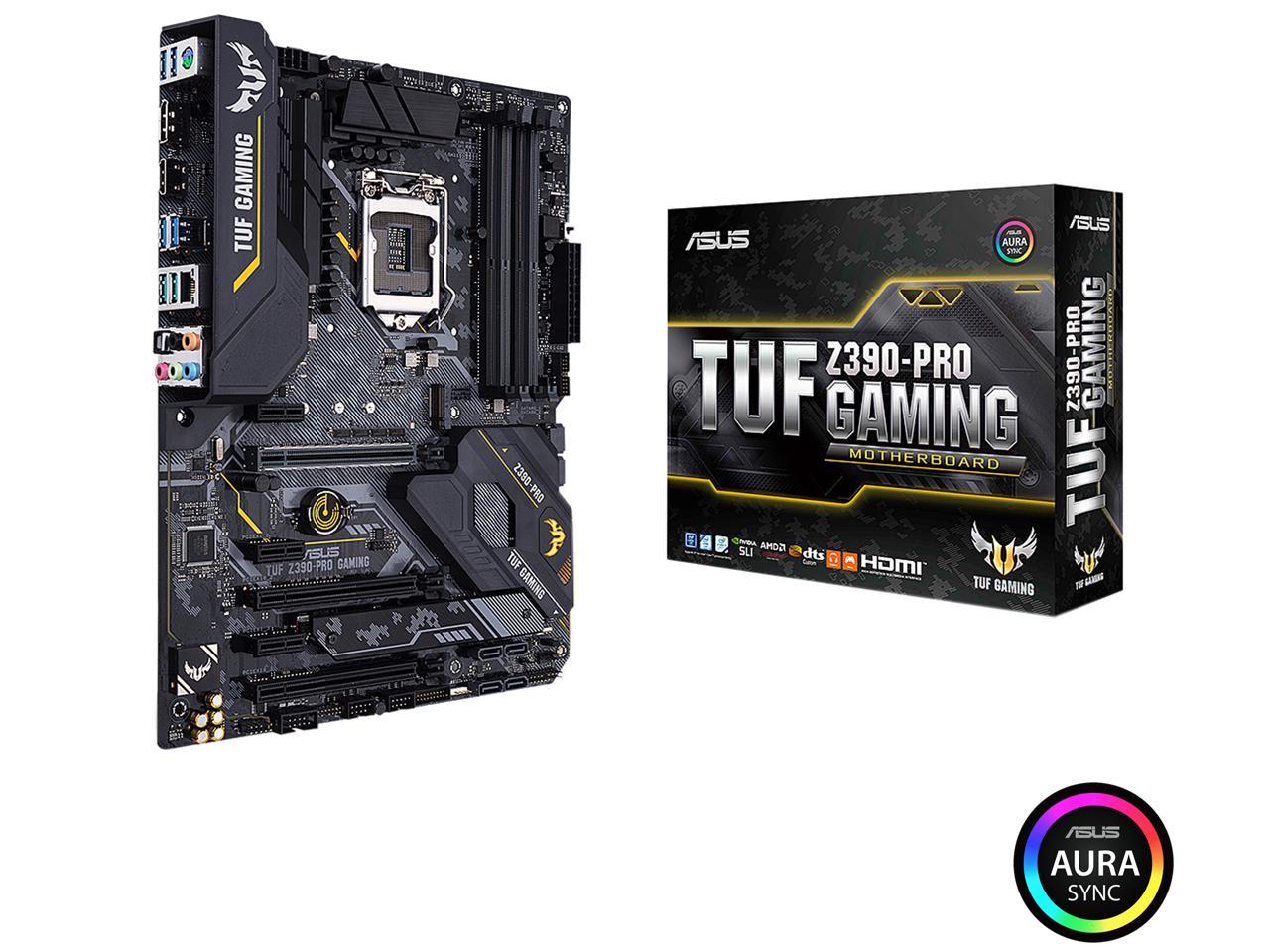 ASUS TUF Z390-Pro Gaming Motherboard LGA1151 (Intel 8th and 9th Gen) ATX DDR4 HDMI M.2 USB 3.1 Gen2 Gigabit LAN