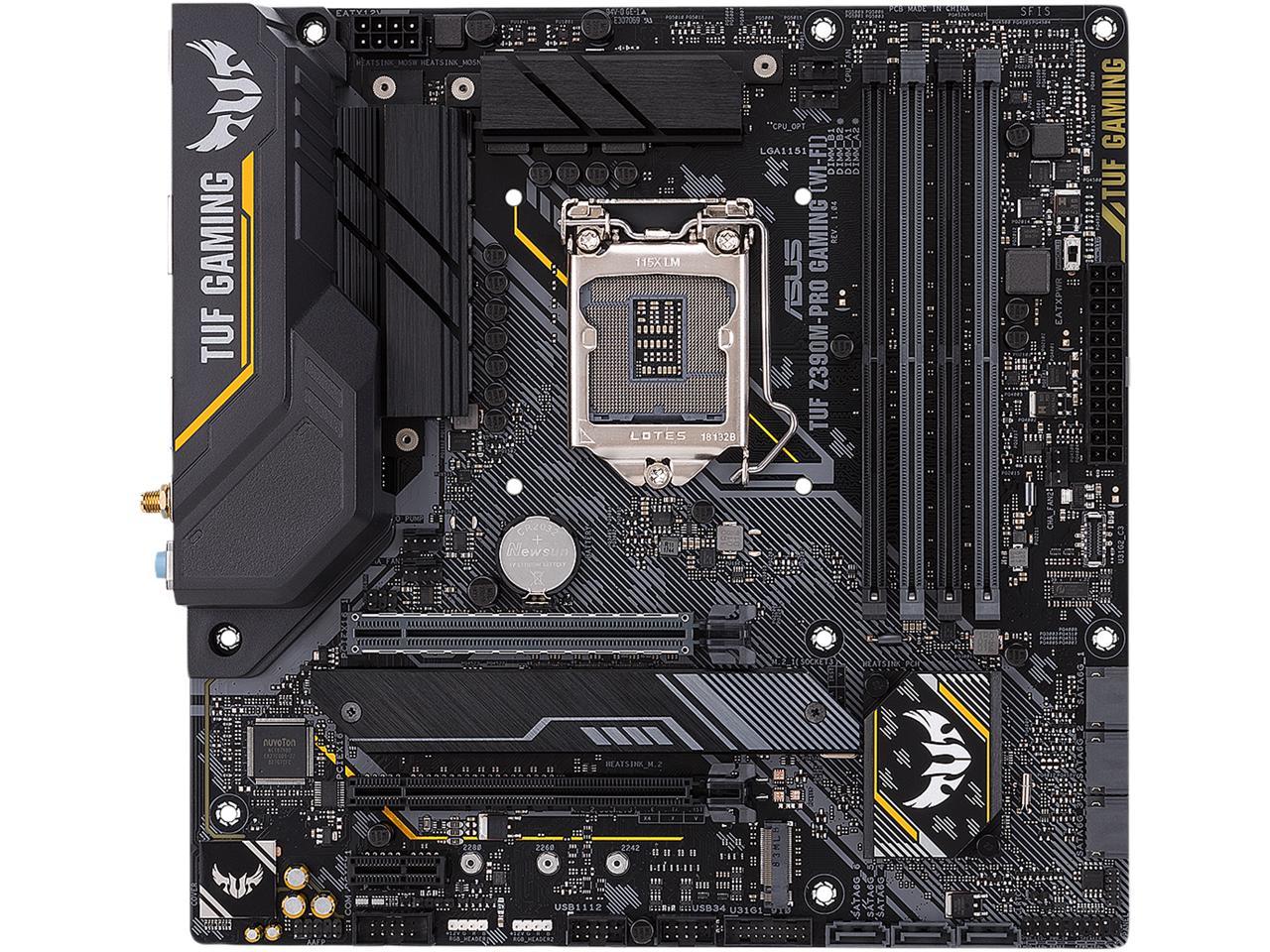 ASUS TUF Z390M-Pro Gaming (Wi-Fi) LGA1151 (Intel 8th and 9th Gen) DDR4 DP HDMI M.2 Z390 Micro ATX (mATX) Motherboard with Onboard 802.11 ac Wi-Fi and USB 3.1 Gen2