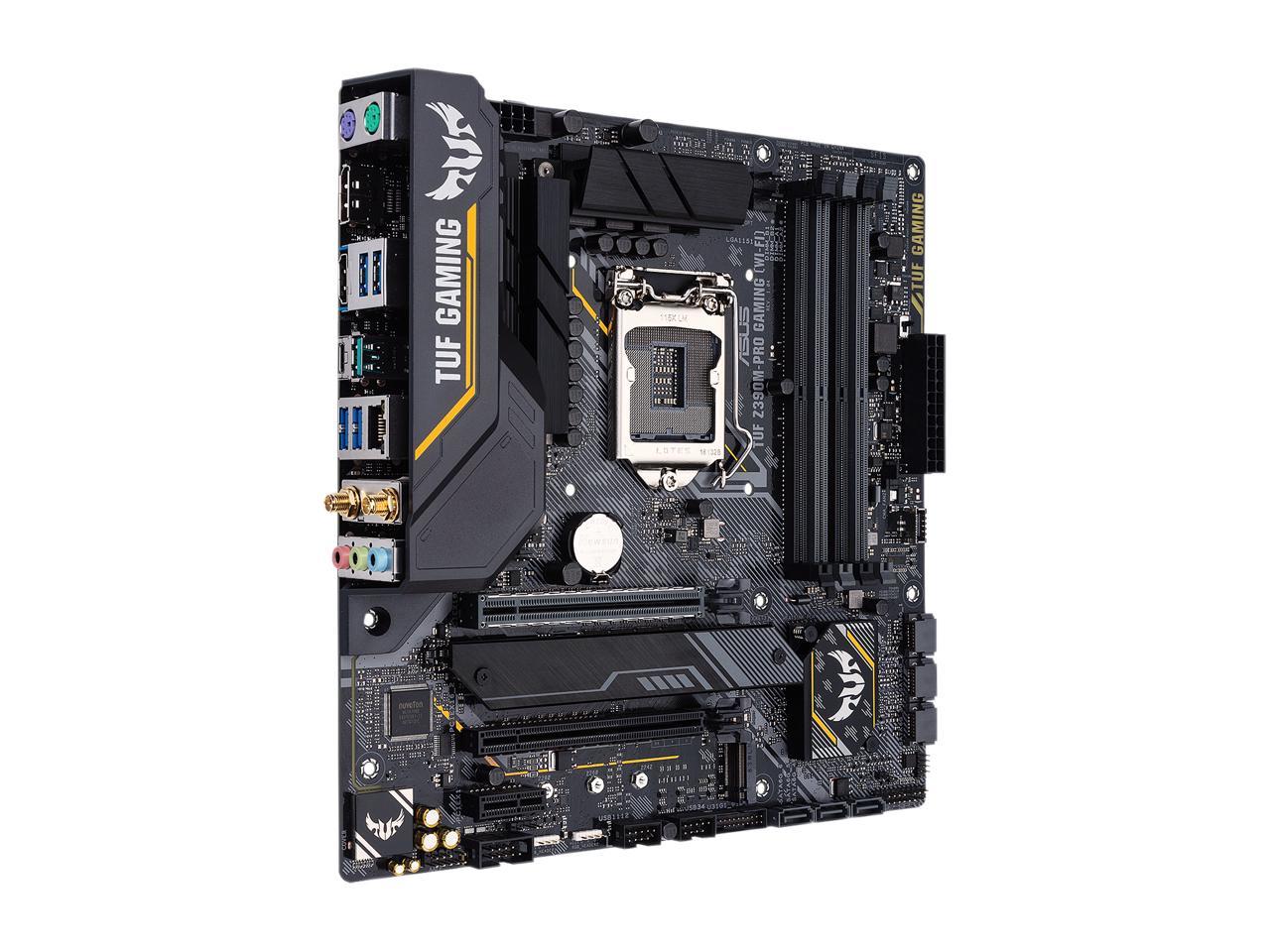 ASUS TUF Z390M-Pro Gaming (Wi-Fi) LGA1151 (Intel 8th and 9th Gen) DDR4 DP HDMI M.2 Z390 Micro ATX (mATX) Motherboard with Onboard 802.11 ac Wi-Fi and USB 3.1 Gen2