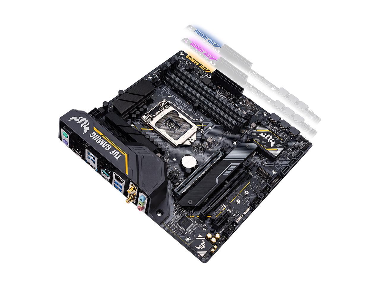ASUS TUF Z390M-Pro Gaming (Wi-Fi) LGA1151 (Intel 8th and 9th Gen) DDR4 DP HDMI M.2 Z390 Micro ATX (mATX) Motherboard with Onboard 802.11 ac Wi-Fi and USB 3.1 Gen2