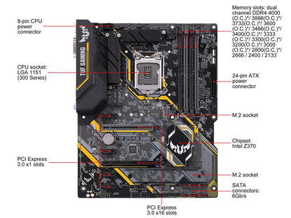 ASUS TUF Z370-Plus Gaming II LGA 1151 (300 Series) Intel Z370 HDMI SATA 6Gb/s USB 3.1 ATX Intel Motherboard