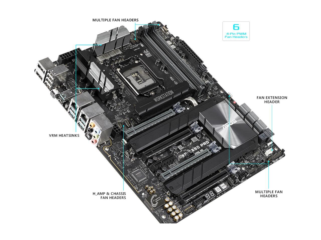 ASUS WS Z390 PRO LGA 1151 (300 Series) Intel Z390 HDMI SATA 6Gb/s USB 3.1 ATX Intel Motherboard