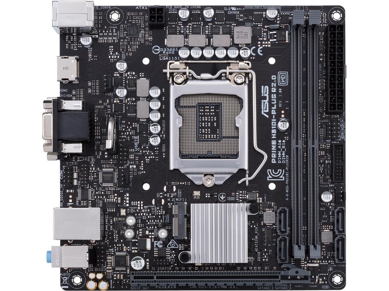 ASUS Prime H310I-PLUS R2.0/CSM LGA 1151 (300 Series) Intel H310 HDMI SATA 6Gb/s USB 3.1 Mini ITX Intel Motherboard