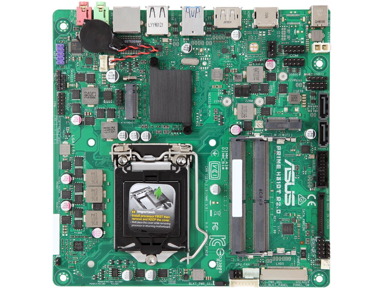 ASUS PRIME H310T R2.0/CSM LGA 1151 (300 Series) Intel H310 SATA 6Gb/s Thin Mini-ITX Intel Motherboard