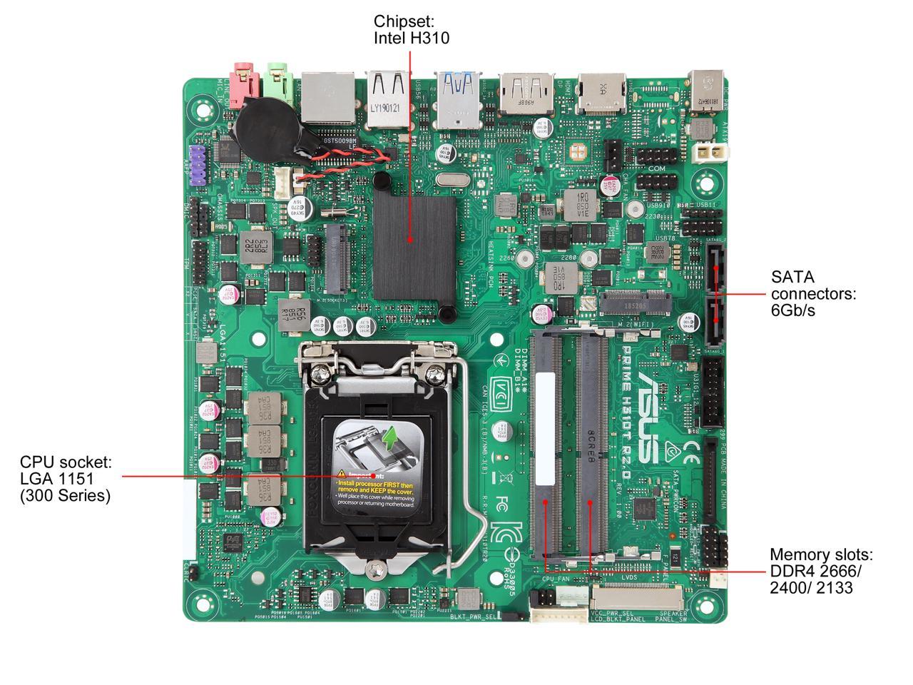 ASUS PRIME H310T R2.0/CSM LGA 1151 (300 Series) Intel H310 SATA 6Gb/s Thin Mini-ITX Intel Motherboard
