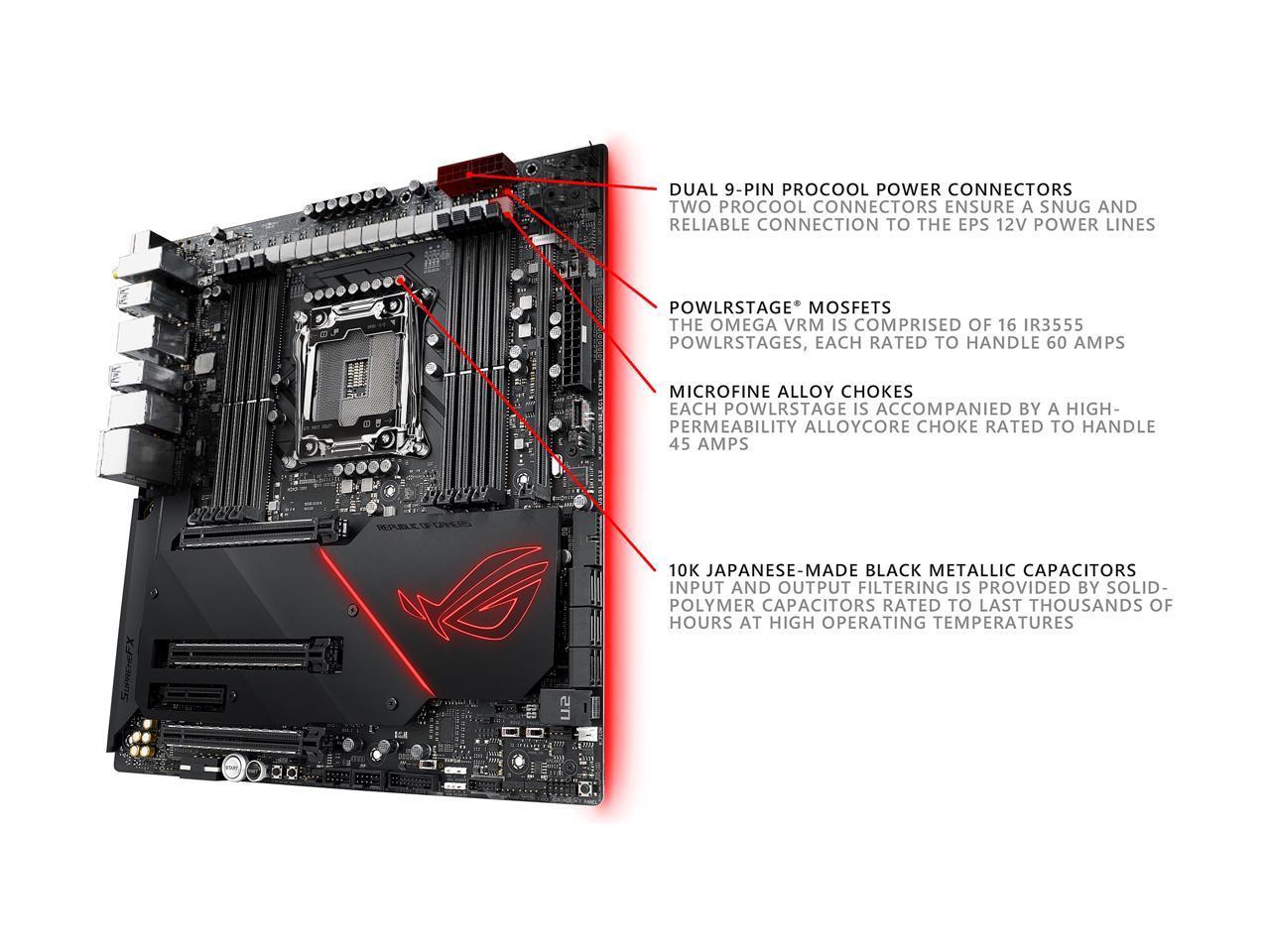 ASUS ROG RAMPAGE VI EXTRME OMEGA LGA 2066 Intel X299 SATA 6Gb/s USB 3.1 Extended ATX Intel Motherboard