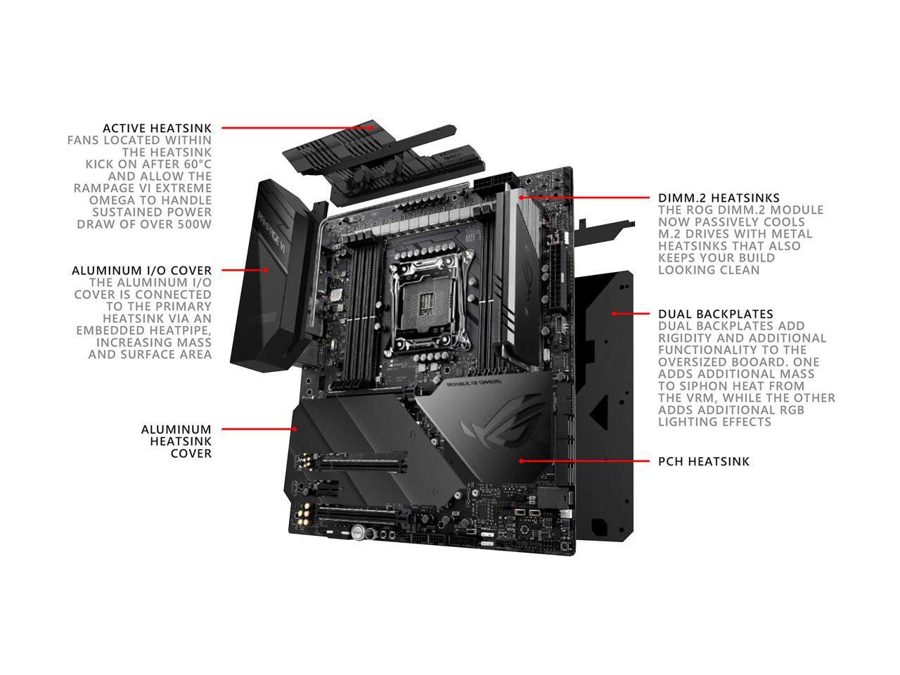 ASUS ROG RAMPAGE VI EXTRME OMEGA LGA 2066 Intel X299 SATA 6Gb/s USB 3.1 Extended ATX Intel Motherboard