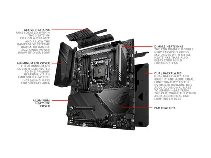 ASUS ROG RAMPAGE VI EXTRME OMEGA LGA 2066 Intel X299 SATA 6Gb/s USB 3.1 Extended ATX Intel Motherboard
