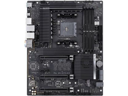 ASUS AMD AM4 PRO WS X570-ACE ATX Workstation Motherboard with 3 PCIe 4.0 x16, Realtek and Intel Gigabit LAN, DDR4 ECC Memory Support, Dual M.2, U.2, and ASUS Control Center Express