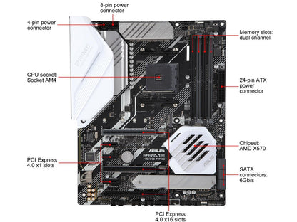 ASUS Prime X570-Pro Ryzen 3 AM4 with PCIe Gen4, Dual M.2, HDMI, SATA 6Gb/s USB 3.2 Gen 2 ATX Motherboard
