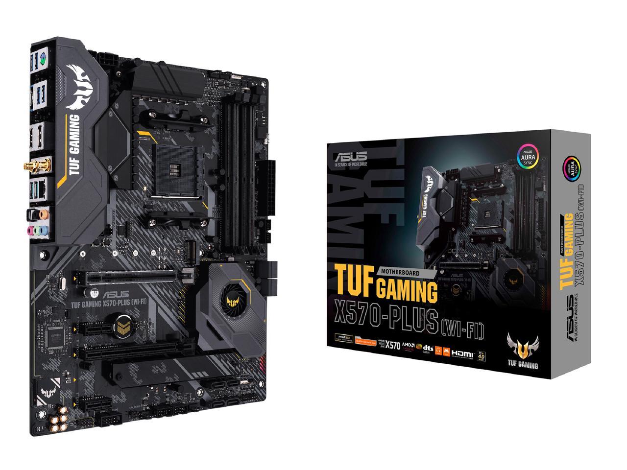 ASUS AM4 TUF Gaming X570-Plus (Wi-Fi) ATX Motherboard with PCIe 4.0, Dual M.2, 12+2 with Dr. MOS Power Stage, HDMI, DP, SATA 6Gb/s, USB 3.2 Gen 2 and Aura Sync RGB Lighting