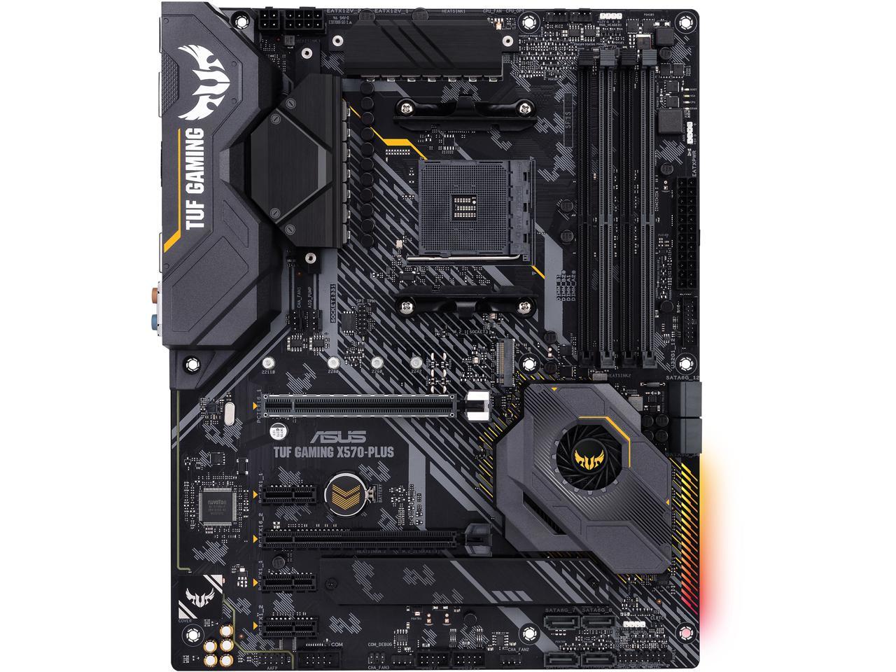 ASUS AM4 TUF GAMING X570-Plus ATX Motherboard with PCIe 4.0, Dual M.2, 12+2 with Dr. MOS Power Stage, HDMI, DP, SATA 6Gb/s, USB 3.2 Gen 2 and Aura Sync RGB Lighting