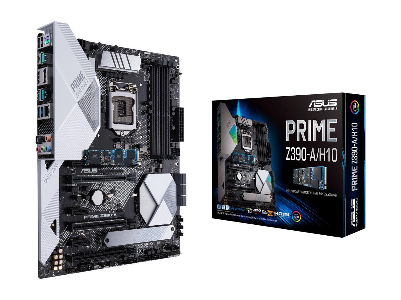 ASUS Prime Z390-A/H10 Motherboard Bundled Intel Optane Memory H10 with Solid State Storage (32GB + 512GB) LGA1151 (Intel 8th and 9th Gen) ATX DDR4 DP HDMI M.2 USB 3.1 Gen2 Gigabit LAN