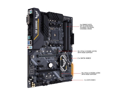 ASUS TUF B450-Pro Gaming AM4 AMD B450 SATA 6Gb/s ATX AMD Motherboard