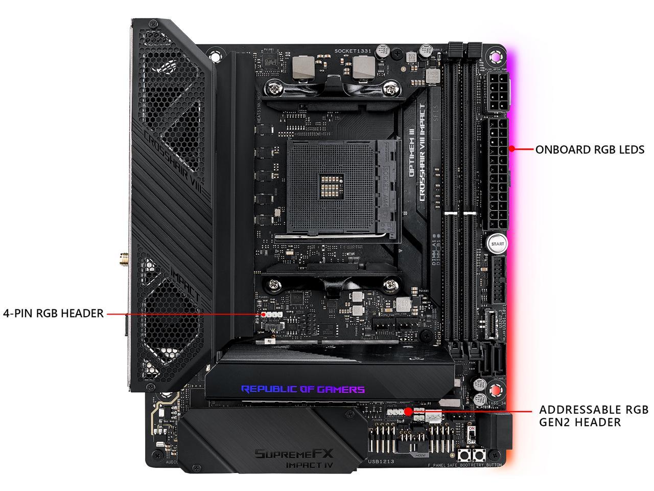 ASUS ROG Crosshair VIII Impact AM4 AMD X570 SATA 6Gb/s Mini DTX AMD Motherboard