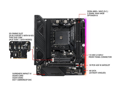 ASUS ROG Crosshair VIII Impact AM4 AMD X570 SATA 6Gb/s Mini DTX AMD Motherboard