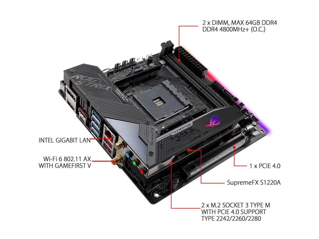 ASUS ROG Strix X570-I Gaming AM4 AMD X570 SATA 6Gb/s Mini ITX AMD Motherboard