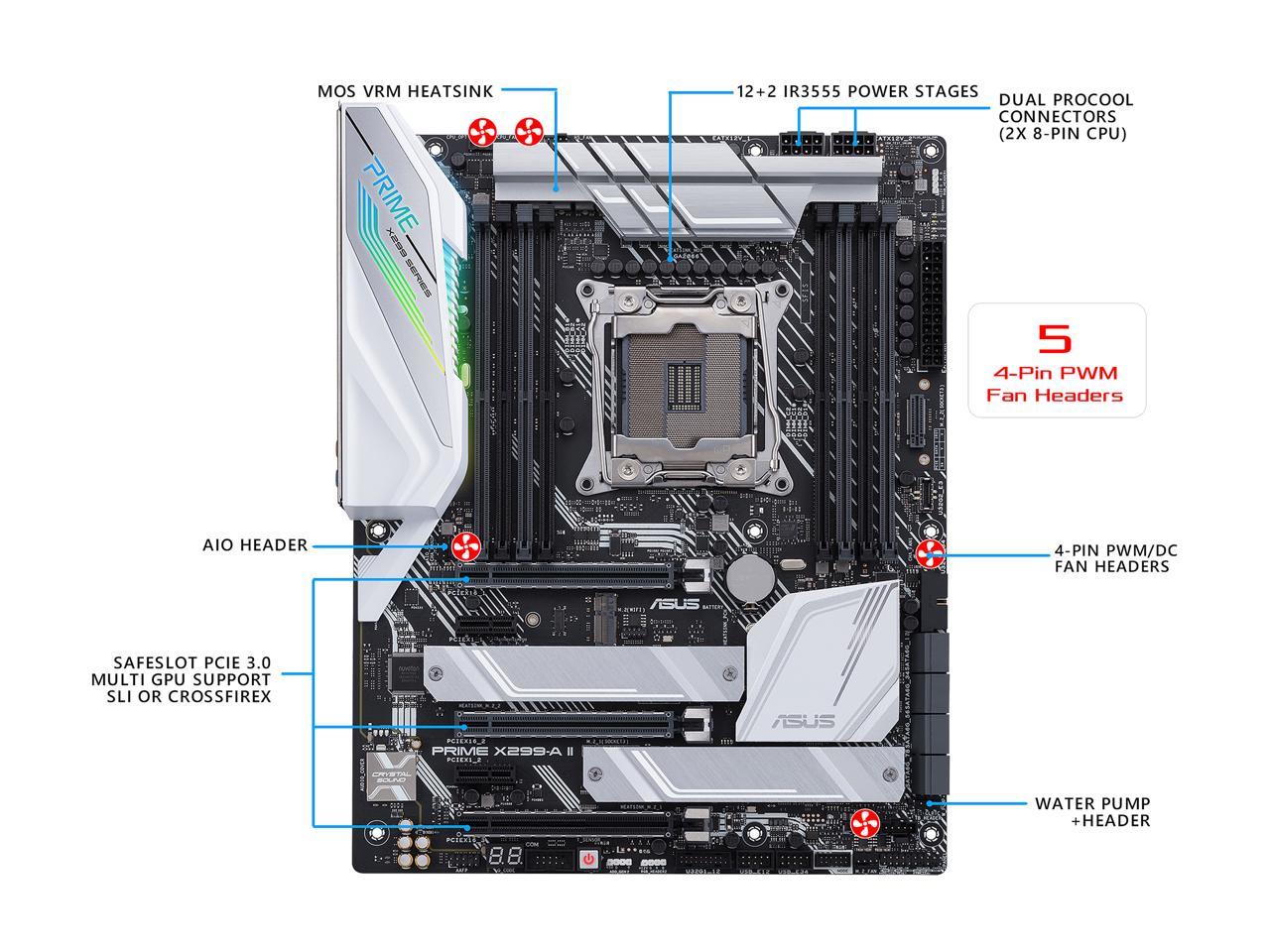 ASUS Prime X299-A II LGA 2066 Intel X299 SATA 6Gb/s ATX Intel Motherboard