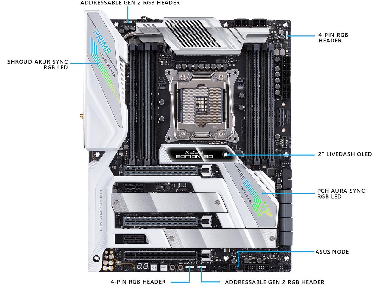 ASUS Prime X299 Edition 30 LGA 2066 Intel X299 SATA 6Gb/s ATX Intel Motherboard