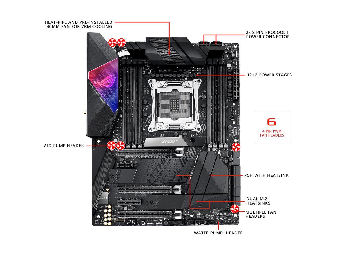 ASUS ROG Strix X299-E Gaming II LGA 2066 Intel X299 SATA 6Gb/s ATX Intel Motherboard