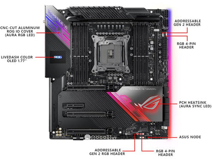 ASUS ROG Rampage VI Extreme Encore LGA 2066 Intel X299 SATA 6Gb/s Extended ATX Intel Motherboard
