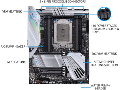 ASUS PRIME TRX40-PRO sTRX4 AMD TRX40 SATA 6Gb/s ATX AMD Motherboard