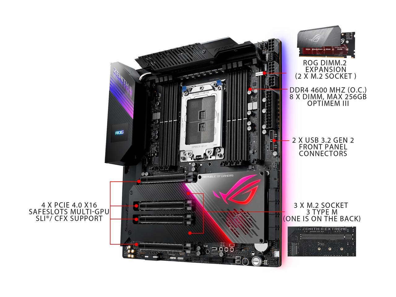 ASUS ROG ZENITH II EXTREME sTRX4 AMD TRX40 SATA 6Gb/s Extended ATX AMD Motherboard