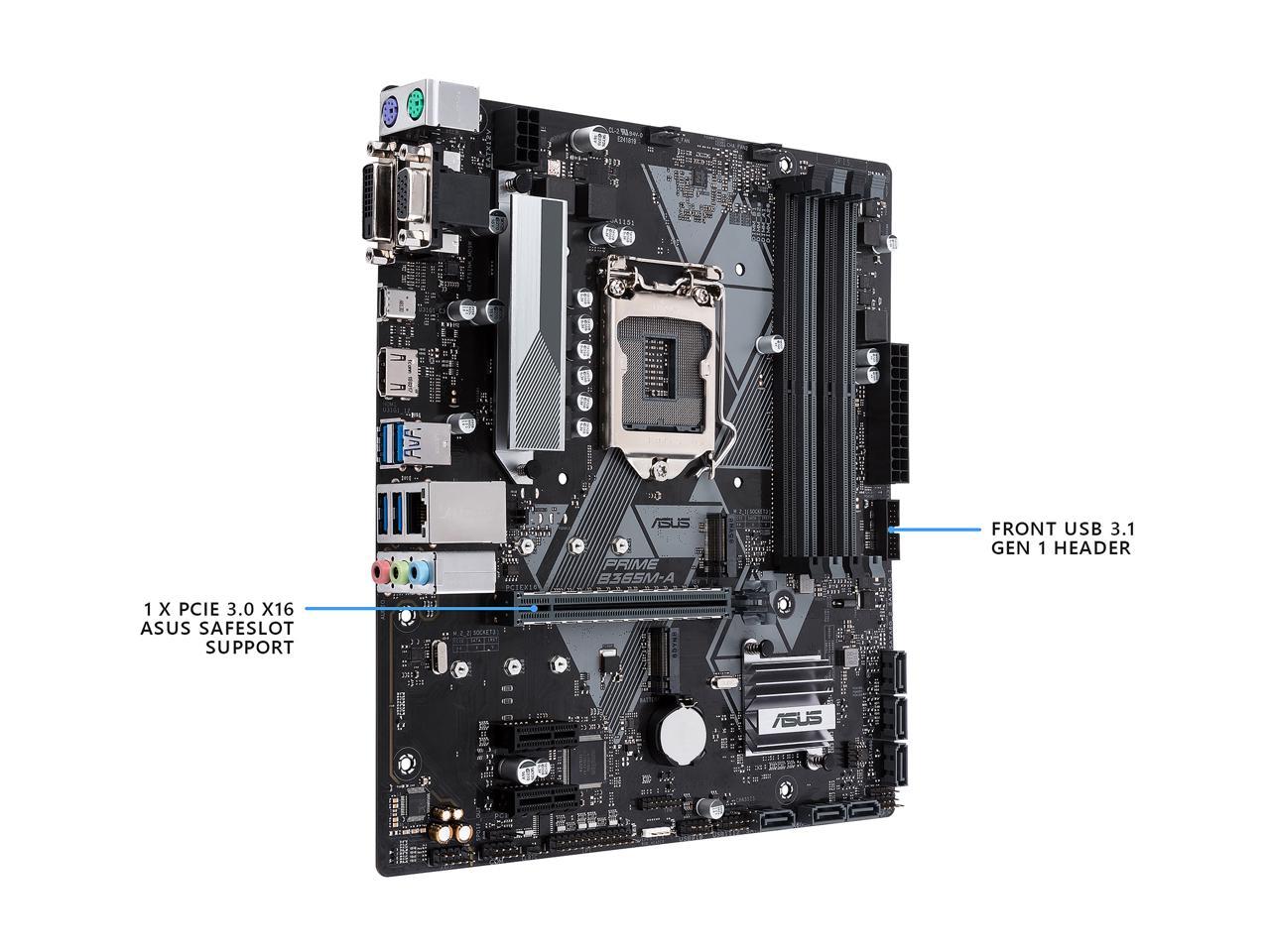 ASUS PRIME B365M-A LGA-1151 Support 9th/8th Gen Intel Processor with Aura Sync RGB Header, DDR4 2666 MHz, M.2 Support, HDMI, SATA 6Gbps mATX Motherboard