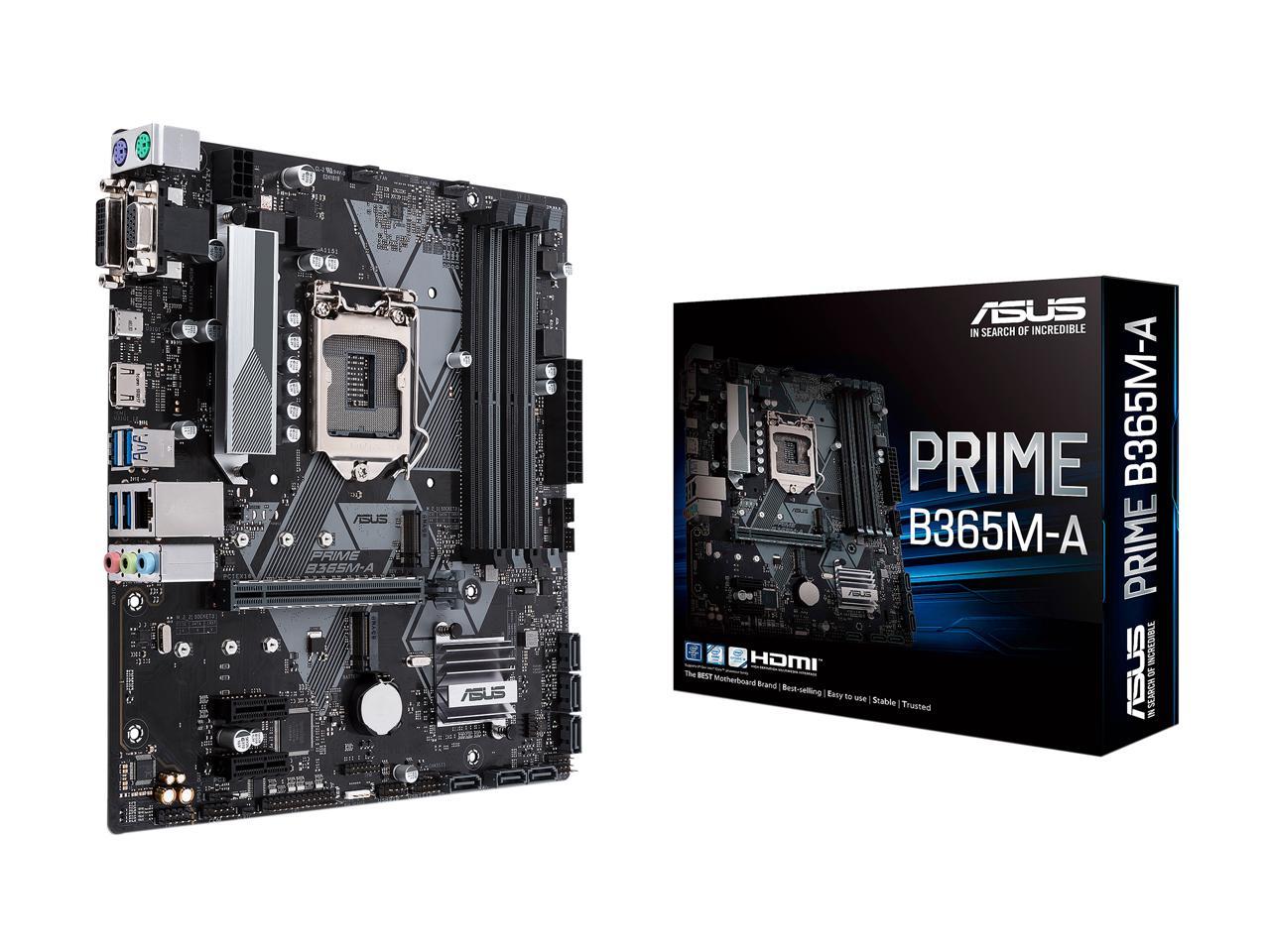 ASUS PRIME B365M-A LGA-1151 Support 9th/8th Gen Intel Processor with Aura Sync RGB Header, DDR4 2666 MHz, M.2 Support, HDMI, SATA 6Gbps mATX Motherboard