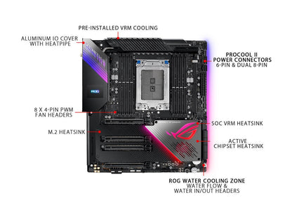 ASUS ROG Zenith II Extreme Alpha TRX40 Gaming AMD 3rd Gen Ryzen Threadripper sTRX4 EATX Motherboard with 16 Infineon Power Stages, PCIe 4.0, Wi-Fi 6 (802.11ax), 10Gbps Ethernet, 5 x M.2, 8 x SATA, USB 3.2 Gen 2x2 and Aura Sync RGB