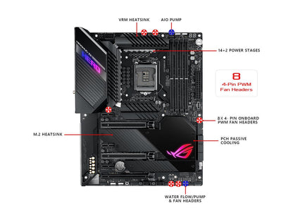 ASUS ROG MAXIMUS XII HERO (WI-FI) LGA 1200 (Intel 10th Gen) Intel Z490 (WiFi 6) SATA 6Gb/s ATX Intel Motherboard (14+2 Power Stages, DDR4 4800+, 5Gbps LAN, Intel LAN, Bluetooth v5.1, Triple M.2, Aura Sync)