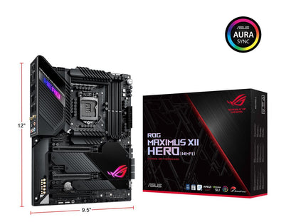 ASUS ROG MAXIMUS XII HERO (WI-FI) LGA 1200 (Intel 10th Gen) Intel Z490 (WiFi 6) SATA 6Gb/s ATX Intel Motherboard (14+2 Power Stages, DDR4 4800+, 5Gbps LAN, Intel LAN, Bluetooth v5.1, Triple M.2, Aura Sync)