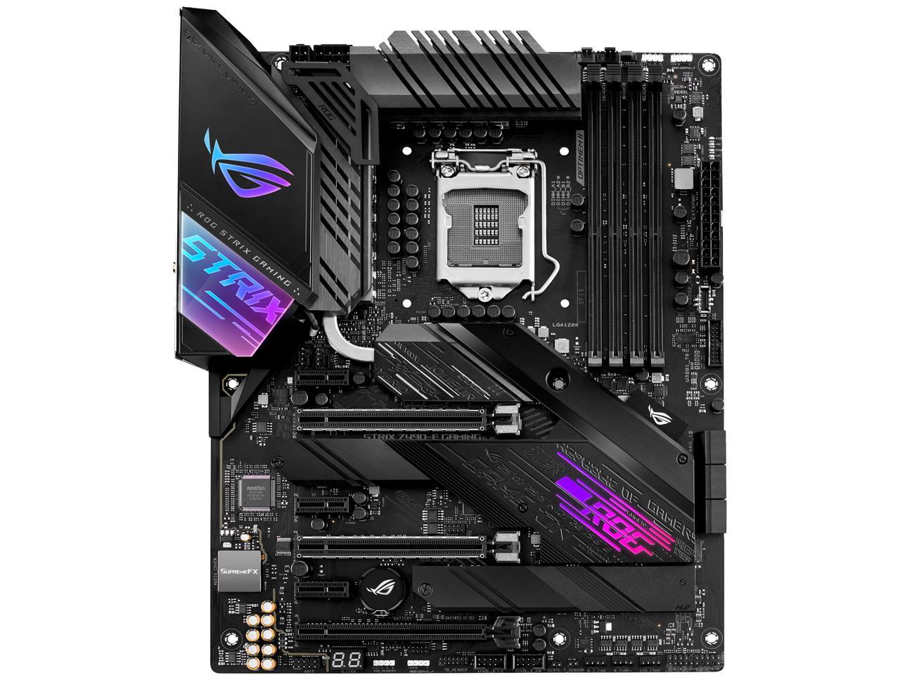 ASUS ROG STRIX Z490-E GAMING LGA 1200 (Intel 10th Gen) Intel Z490 (WiFi 6) SATA 6Gb/s ATX Intel Motherboard (14+2 Power Stages, DDR4 4600, Intel 2.5 Gb Ethernet, Bluetooth v5.1, Dual M.2 and AURA Sync)