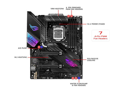 ASUS ROG STRIX Z490-E GAMING LGA 1200 (Intel 10th Gen) Intel Z490 (WiFi 6) SATA 6Gb/s ATX Intel Motherboard (14+2 Power Stages, DDR4 4600, Intel 2.5 Gb Ethernet, Bluetooth v5.1, Dual M.2 and AURA Sync)