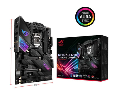 ASUS ROG STRIX Z490-E GAMING LGA 1200 (Intel 10th Gen) Intel Z490 (WiFi 6) SATA 6Gb/s ATX Intel Motherboard (14+2 Power Stages, DDR4 4600, Intel 2.5 Gb Ethernet, Bluetooth v5.1, Dual M.2 and AURA Sync)