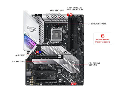 ASUS ROG STRIX Z490-A GAMING LGA 1200 (Intel 10th Gen) Intel Z490 SATA 6Gb/s ATX Intel Motherboard (12+2 Power Stages, DDR4 4600, Intel 2.5Gb Ethernet, USB 3.2 Gen 2, AURA Sync)