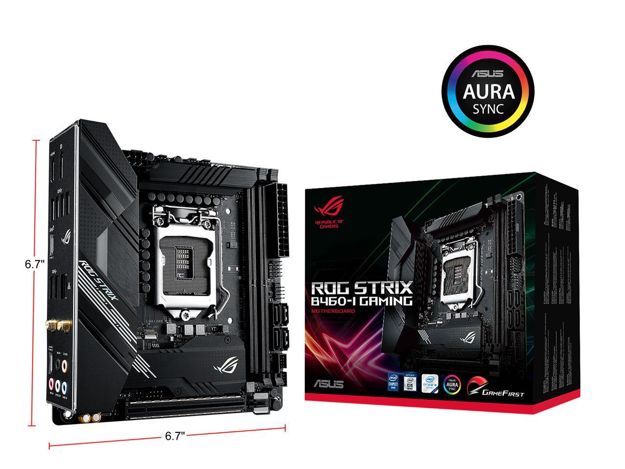 ASUS ROG STRIX B460-I GAMING LGA 1200 Intel B460 SATA 6Gb/s Mini ITX Intel Motherboard