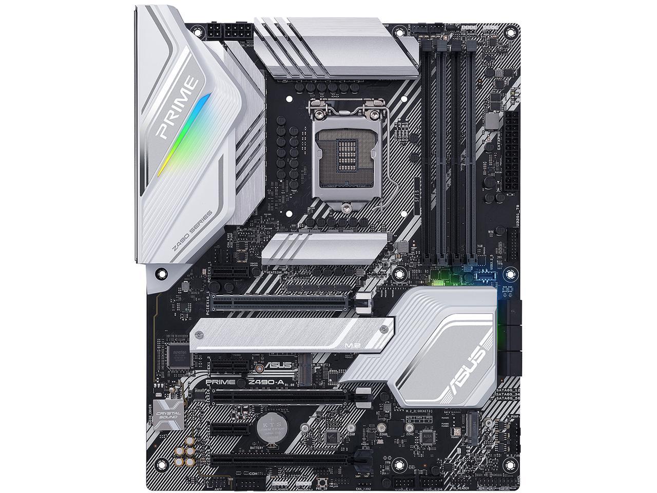ASUS PRIME Z490-A LGA 1200 (Intel 10th Gen) Intel Z490 SATA 6Gb/s ATX Intel Motherboard (14 DrMOS Power Stages, Dual M.2, Intel 2.5Gb Ethernet, USB 3.2 Front Panel Type-C, Thunderbolt 3 Support, Aura Sync RGB)