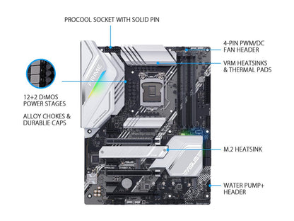 ASUS PRIME Z490-A LGA 1200 (Intel 10th Gen) Intel Z490 SATA 6Gb/s ATX Intel Motherboard (14 DrMOS Power Stages, Dual M.2, Intel 2.5Gb Ethernet, USB 3.2 Front Panel Type-C, Thunderbolt 3 Support, Aura Sync RGB)